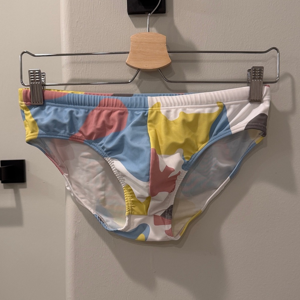 Modus Vivendi abstract camo swim briefs
